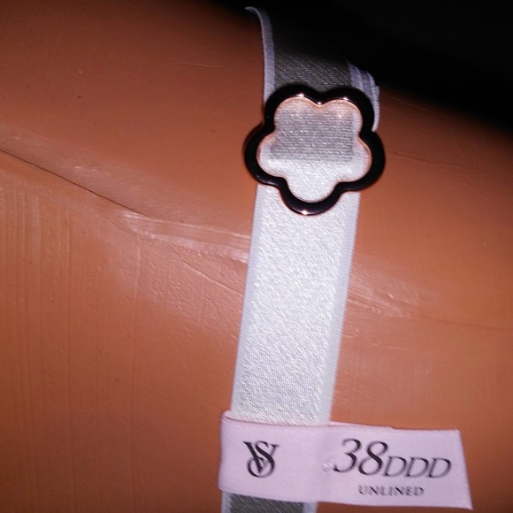 Victoria Secret Bra Set 38DDD Push Up Without Padding X Large Panty White Floral - Picture 3 of 4